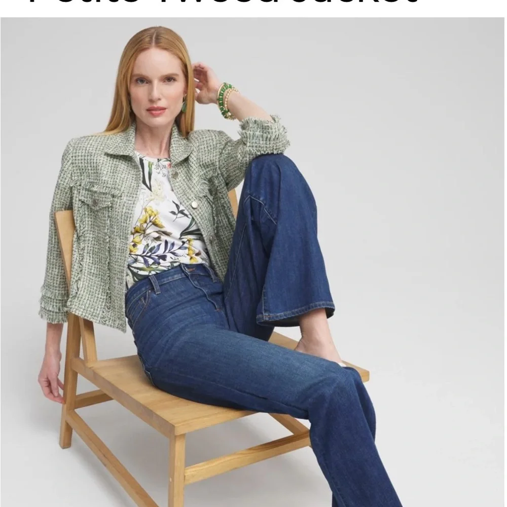 Chico's Green Tweed Blazer - Picture 5 of 11